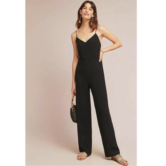 By Anthropologie Black The Essential Slim Jumpsuit Women's Size US 4 - Picture 10 of 12